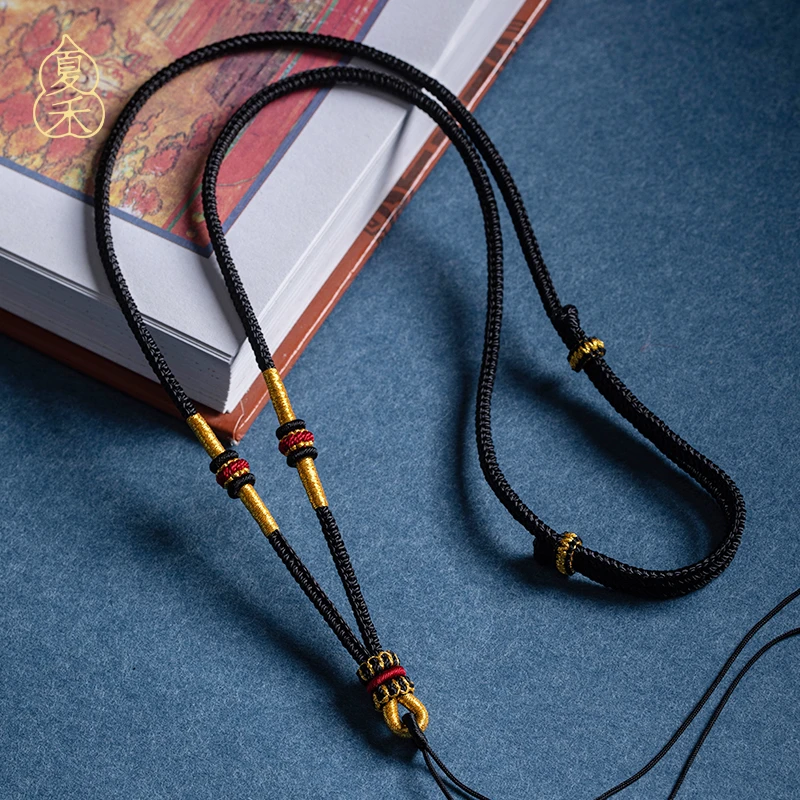 非金属高端佛头手工挂绳吊坠挂绳黄金吊坠线绳