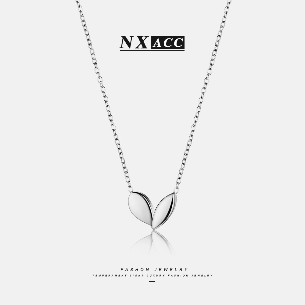钛钢项链 X-1061相思豆爱心项链女ins冷淡风小众气质百搭锁骨链