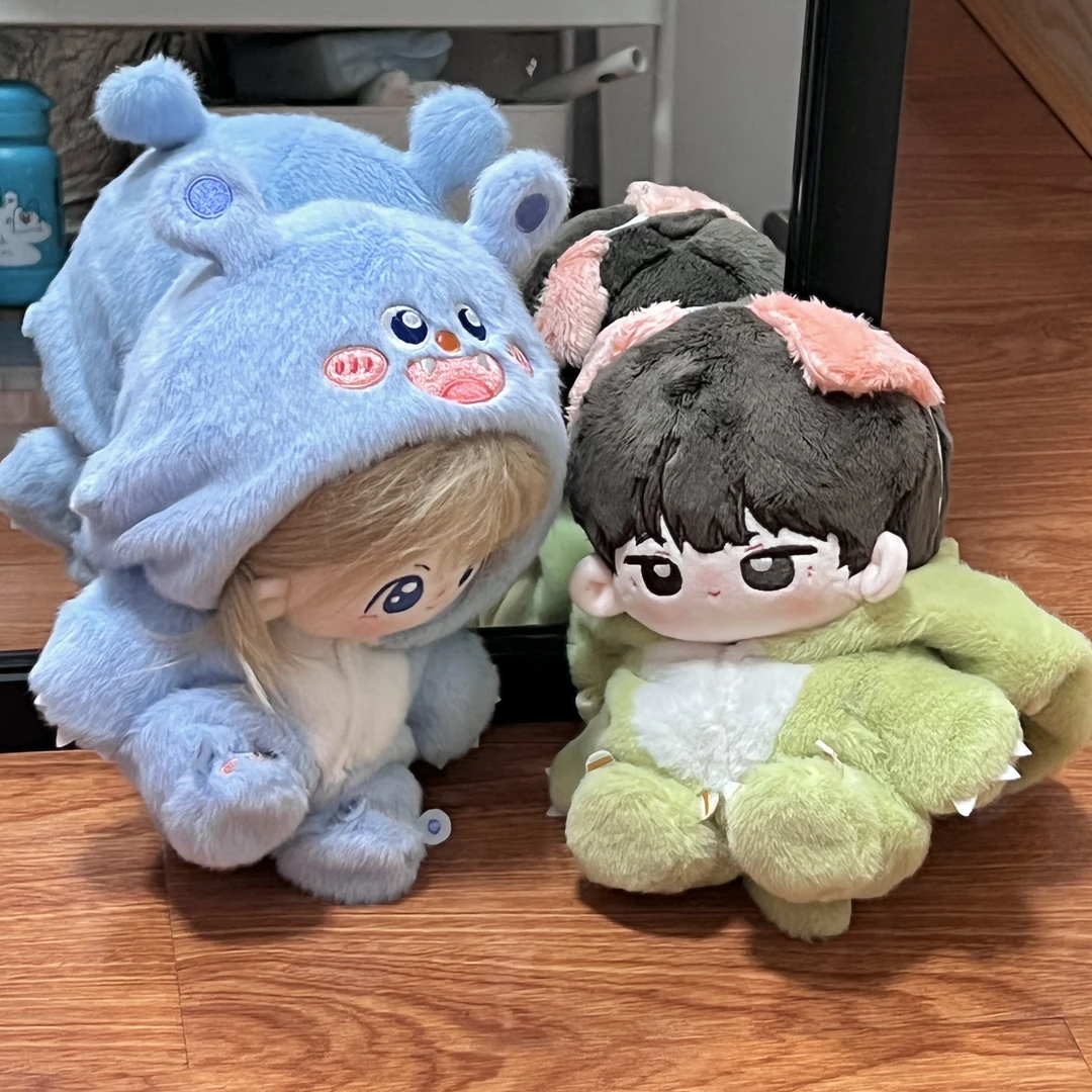 【现货包邮】20CM棉花娃娃衣服怪兽连体服毛绒绒秋冬娃衣无属性娃衣