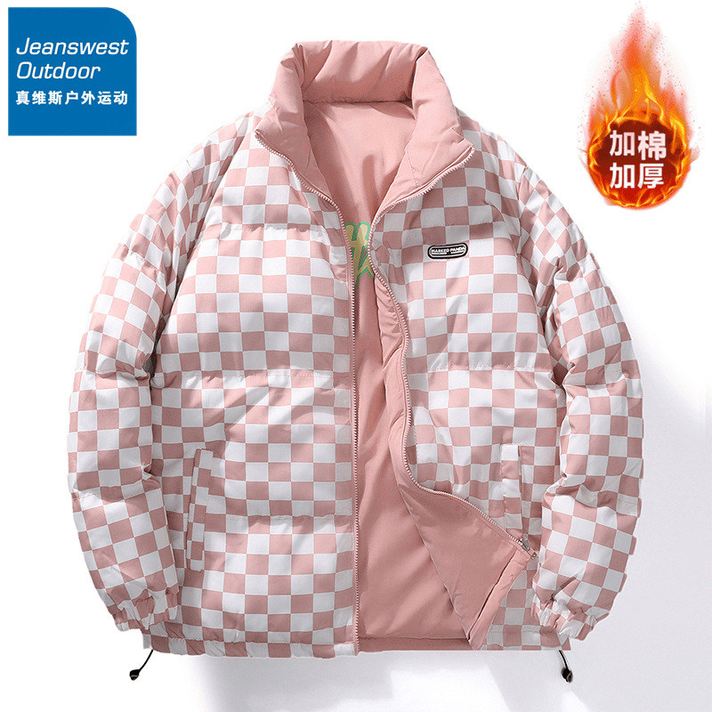 真维斯户外运动冬季立领加厚保暖棉衣外套男休闲两面穿棉袄棉服潮