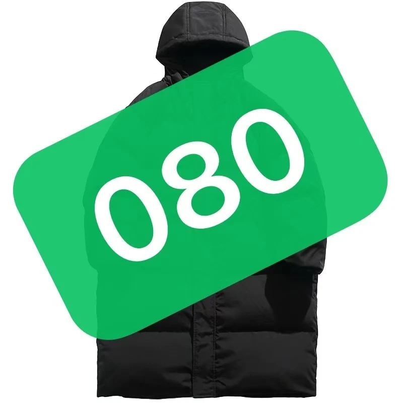 【编码080】加长款连帽棉服衣长85