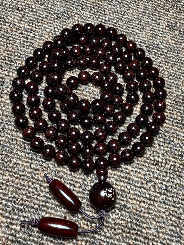 印度小叶紫檀0.8爆星手串108颗