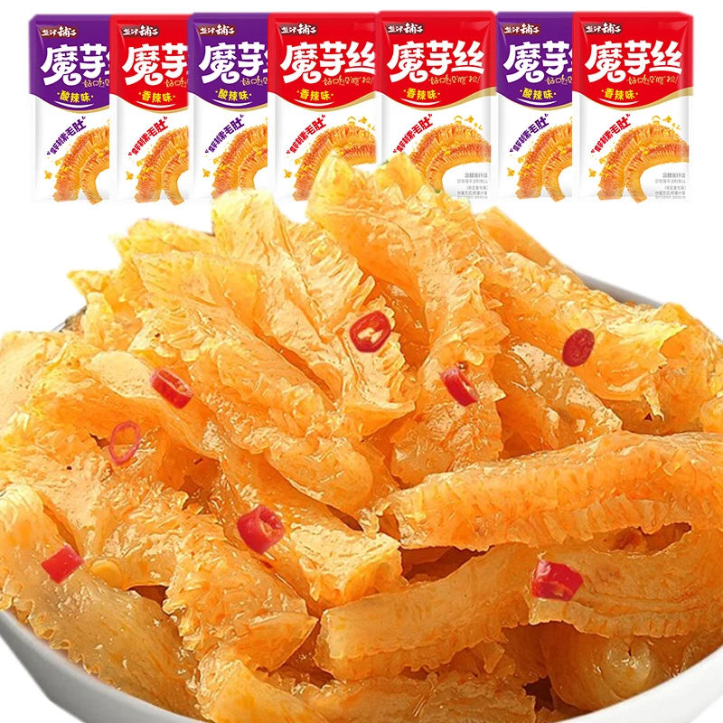 魔芋爽素毛肚魔芋丝网红辣条麻酱盐小卤零食小吃麻辣休闲食品宿舍