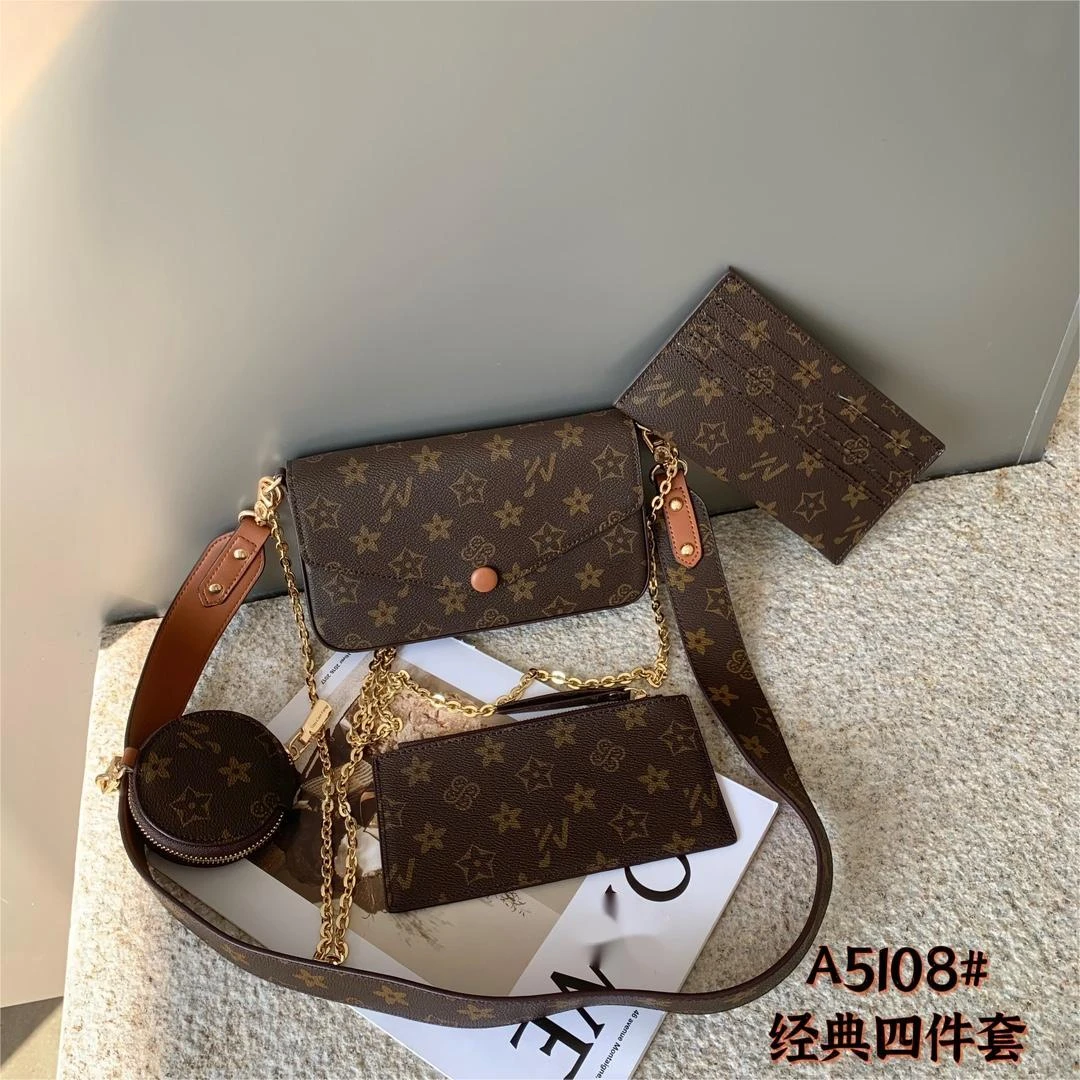 JV/优草坊【四件套】新款时尚休闲百搭复古设计潮流女士腋下斜挎包