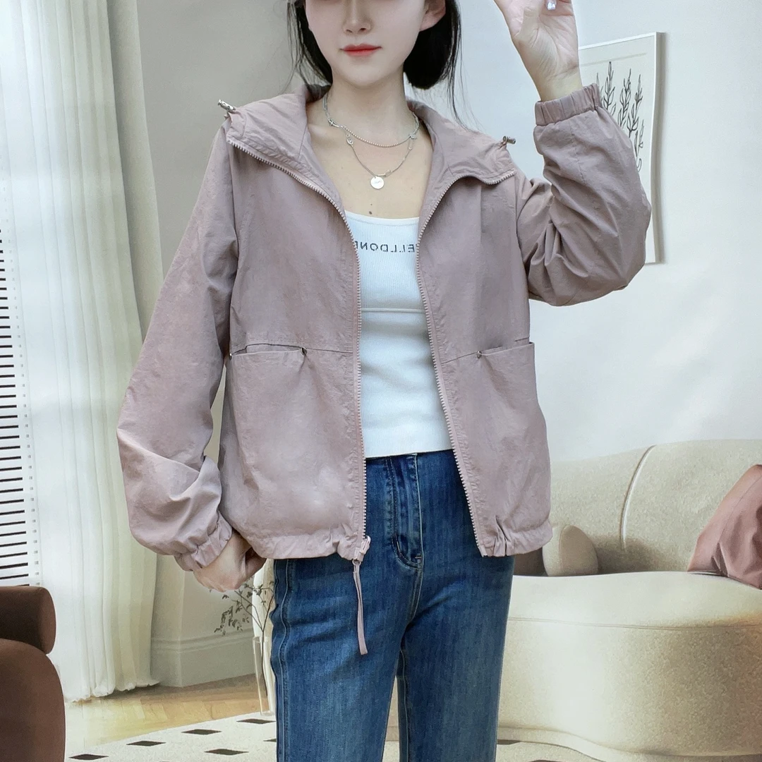 06款【夏天】简约休闲时尚遮肉透气连帽双面穿2025新款夏季薄外套