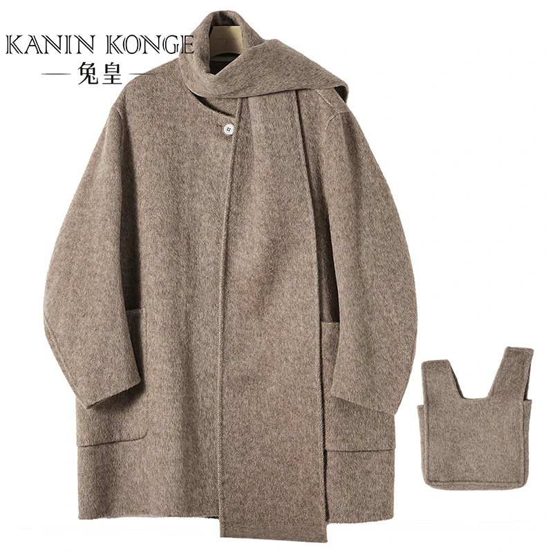 TUHUANG/兔皇毛呢针织时尚韩范女士大衣中长款ZBSZ0814