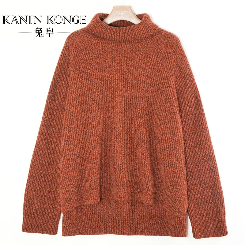 兔皇【冬不语】秋冬花纱系列宽松100山羊绒百搭羊绒衫ZBTH221002