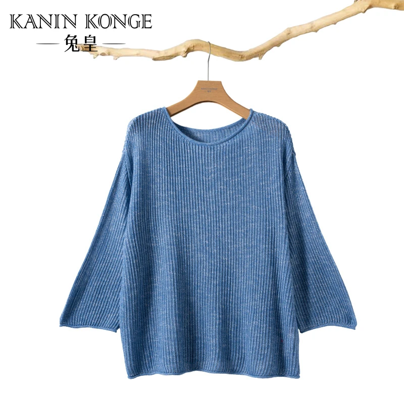 TUHUANG/兔皇春夏气质时尚百搭圆领组织女士上衣套衫ZBTH2DS008