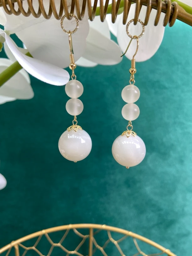 合金仿水晶耳饰 遇到太阳光会变色大珠时尚耳饰202