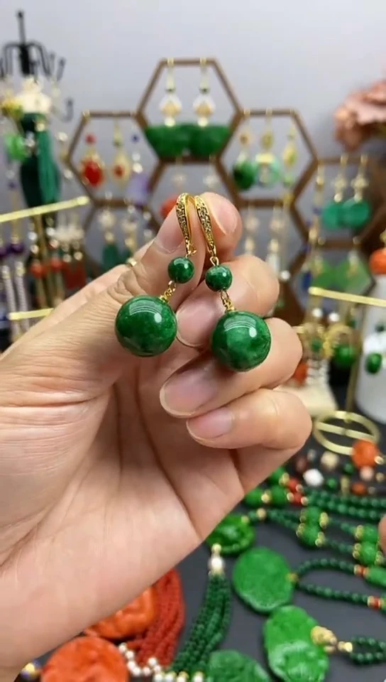 【闪购商品】玛瑙/玉髓耳饰合金干青双珠