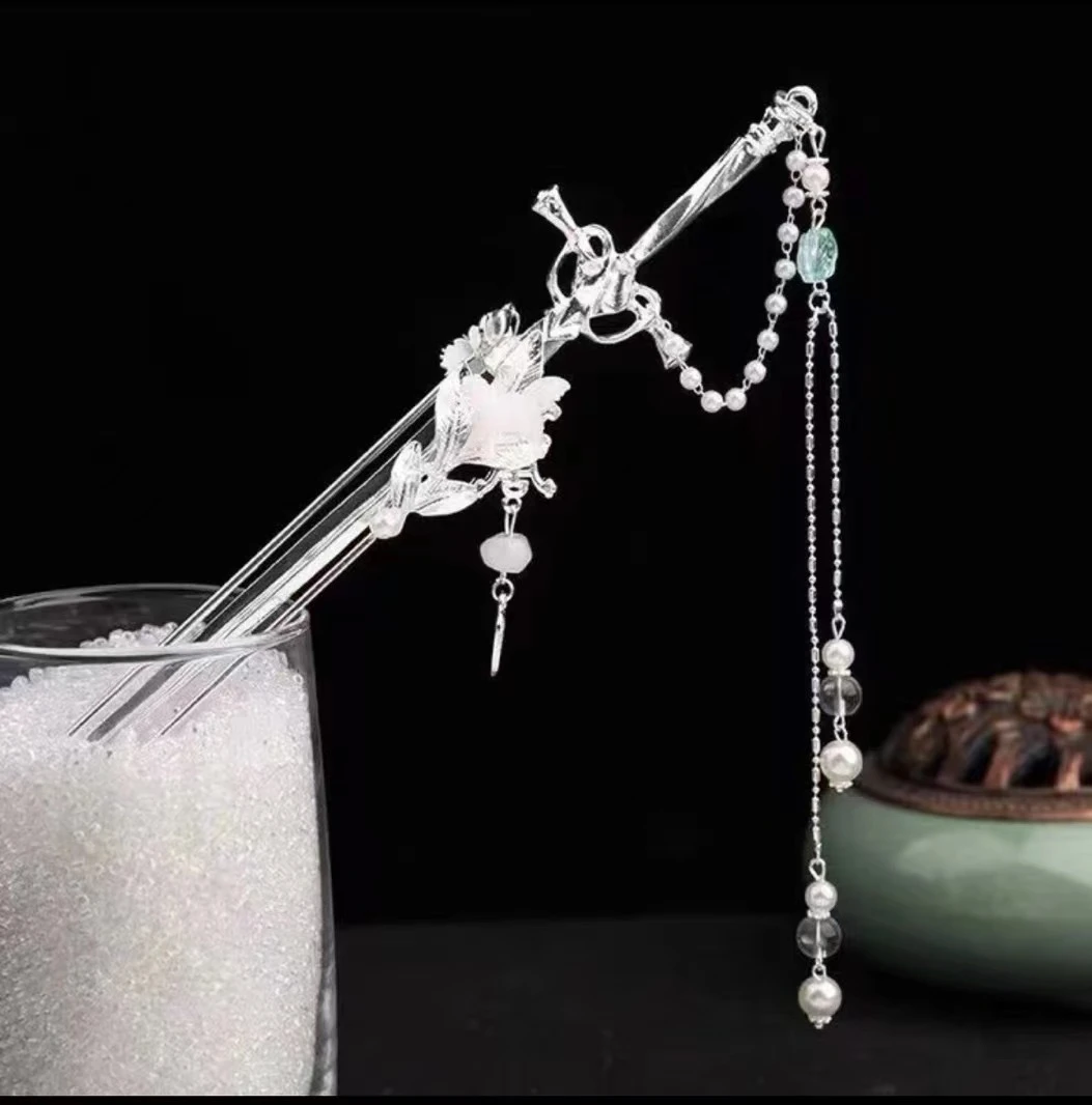 中国风古风汉服剑簪头饰日常古典仙气盘发簪发簪子素款可拔宝剑