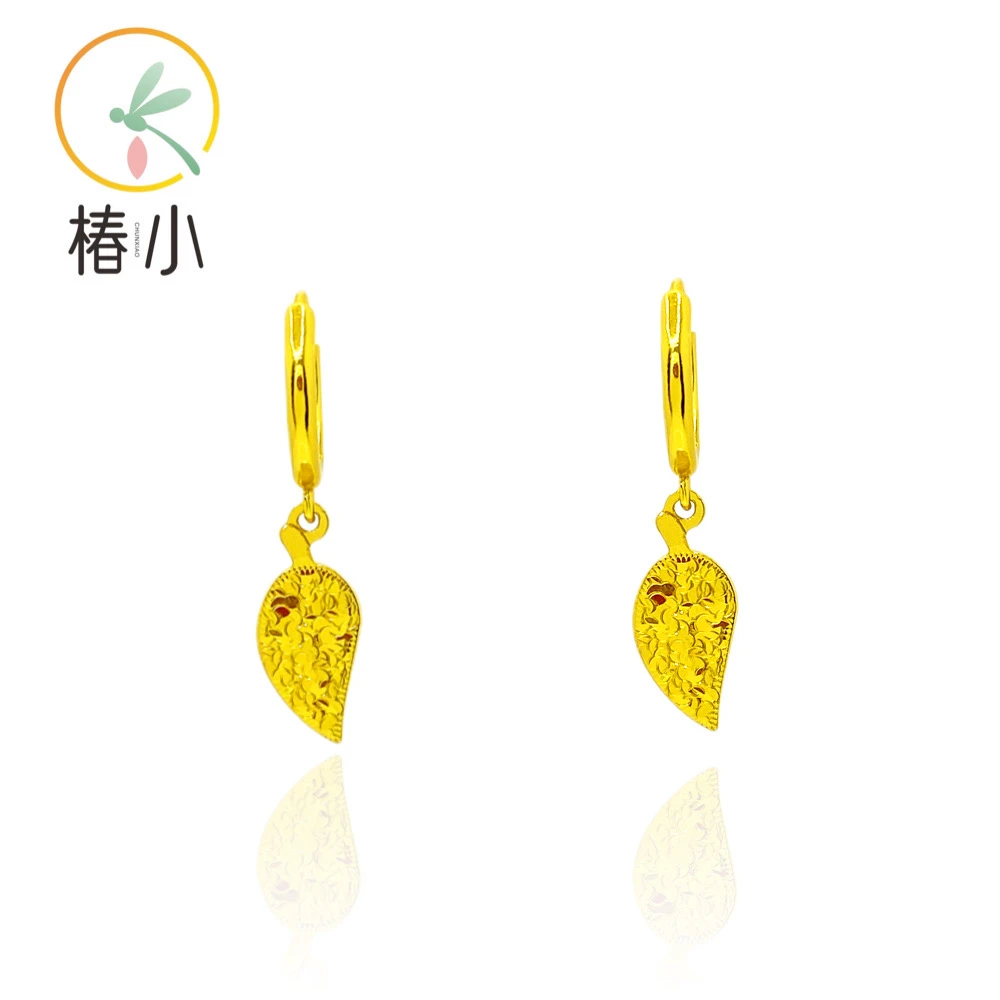 925银银制品 金枝玉叶 碎碎冰叶子耳扣294024【椿小】