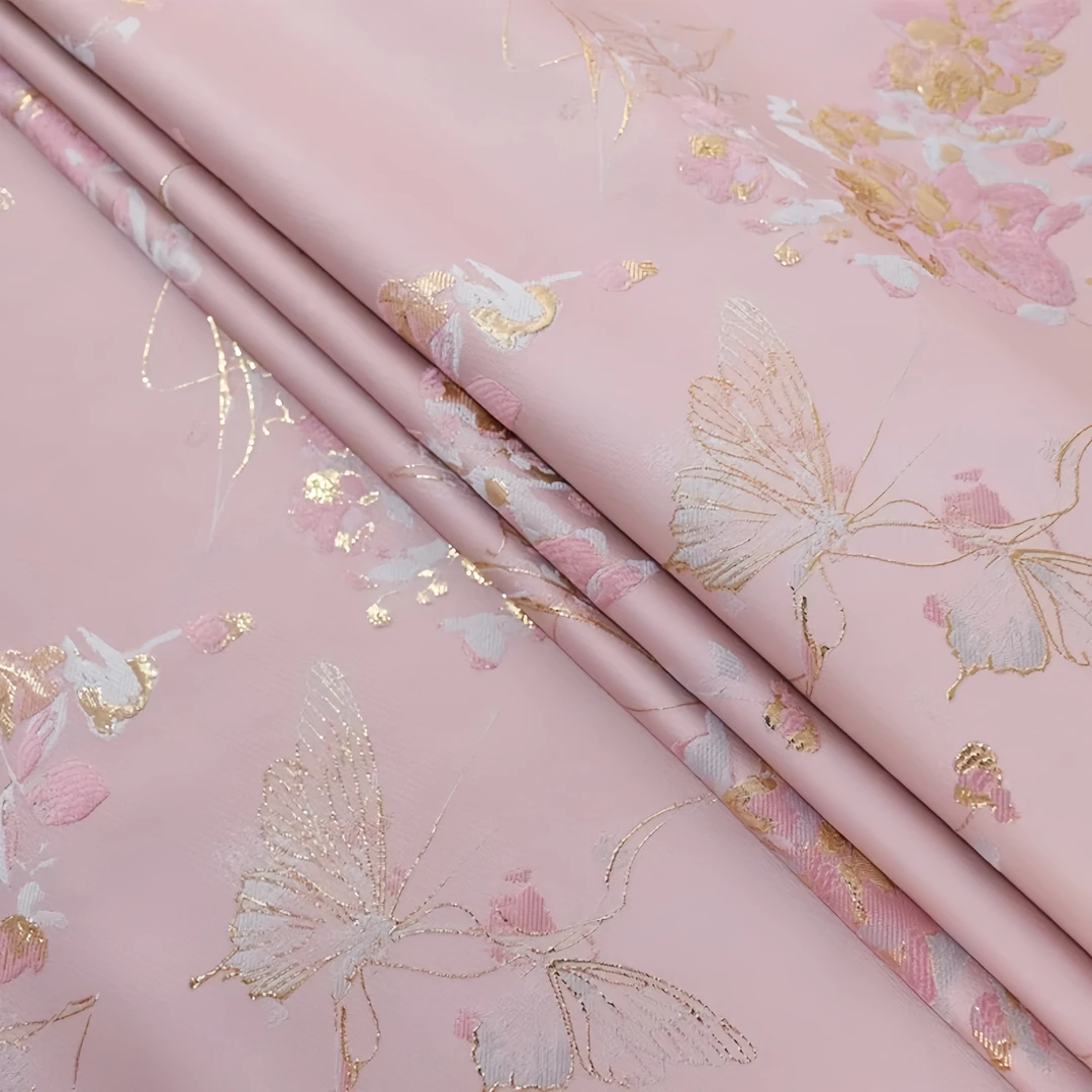 【福利粉色杏色蓝色织金蝴蝶】秋冬面料