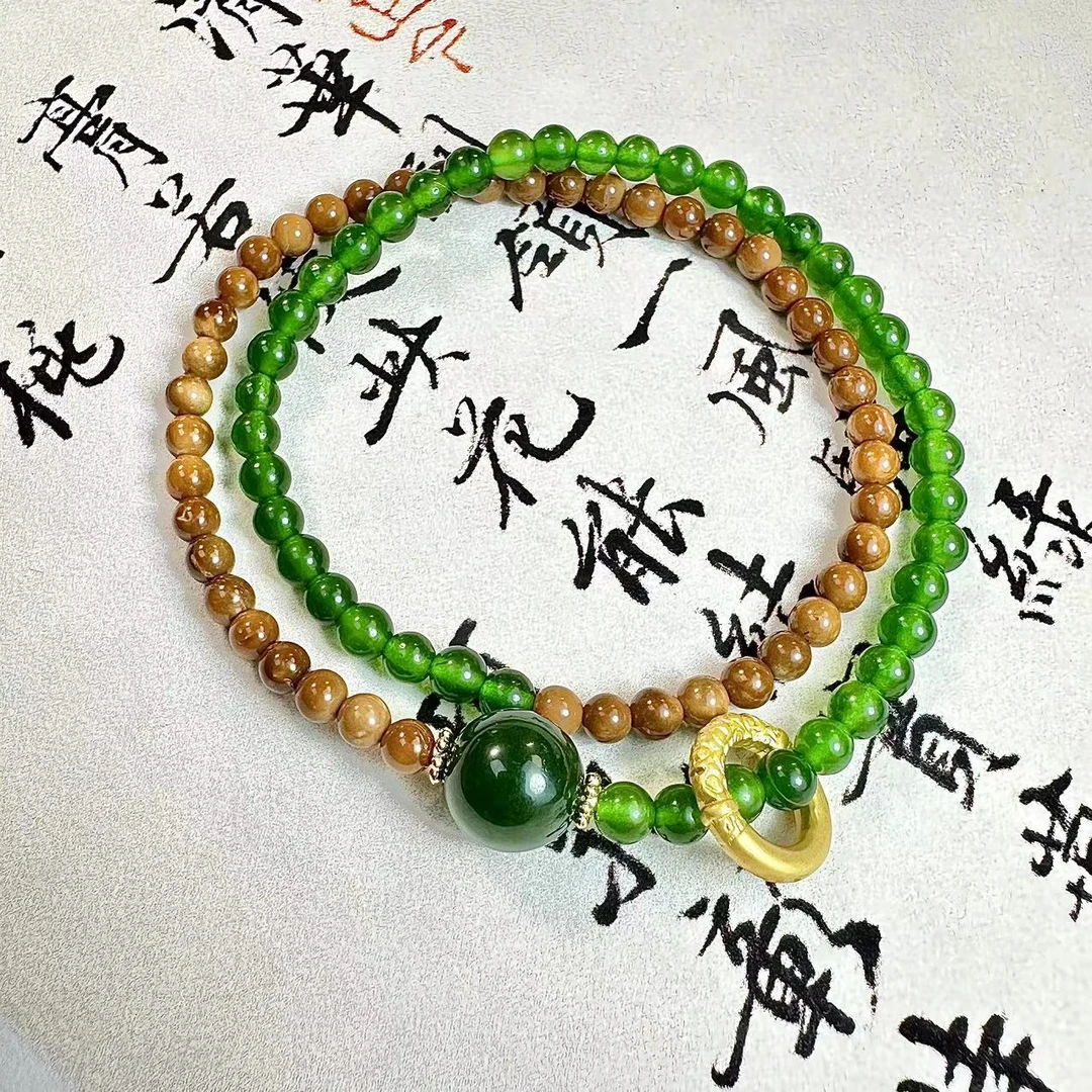 【万古长青】S级4mm库克绿玛瑙跑环双圈女款女士规格