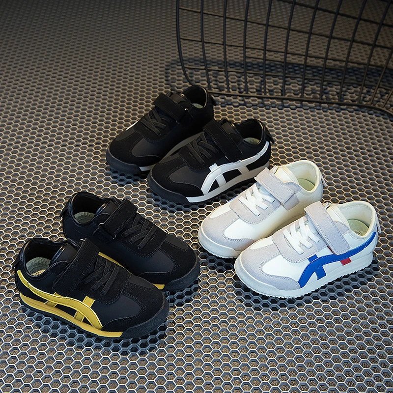 红黄绿秋季男女童网面旋钮扣减震高能感防滑运动跑鞋R102