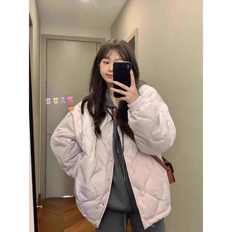 棉服菱形格定格棉服小香风加厚棉衣2024年秋冬新款棉衣学生棉袄