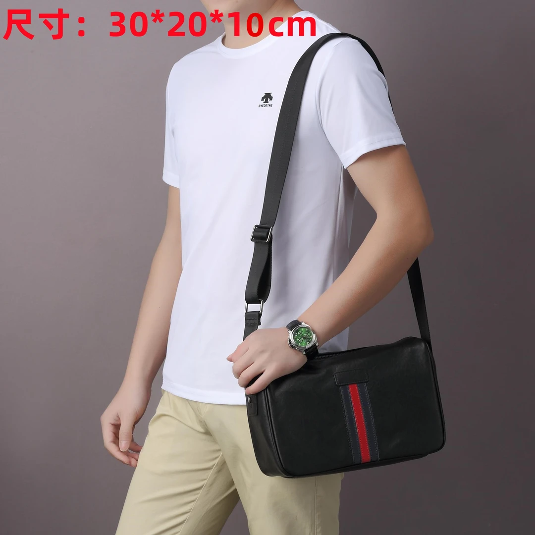 男士植鞣头层牛皮单肩斜挎包百搭真皮休闲包多功能商务轻便邮差包