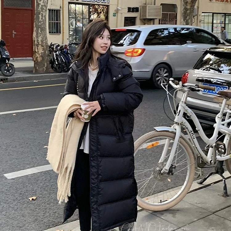 【韩系巨保暖巨显瘦】新款冬季90羽绒服宽松超长情侣过膝加厚保暖