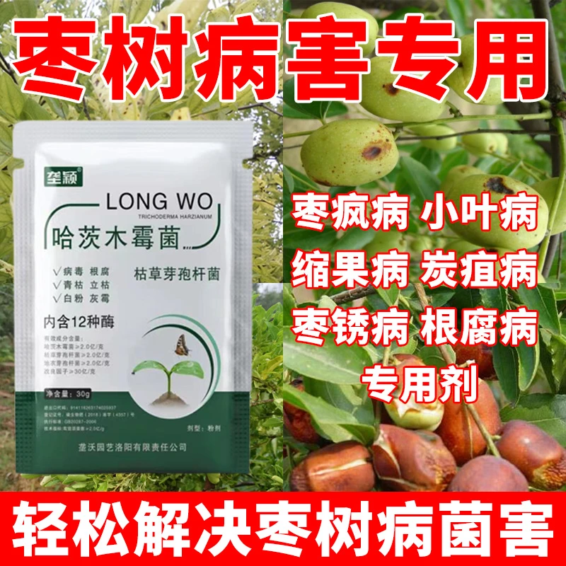 枣树专用肥枣疯病小叶病枣锈病褐斑炭疽病裂果缩果落叶水溶叶面肥