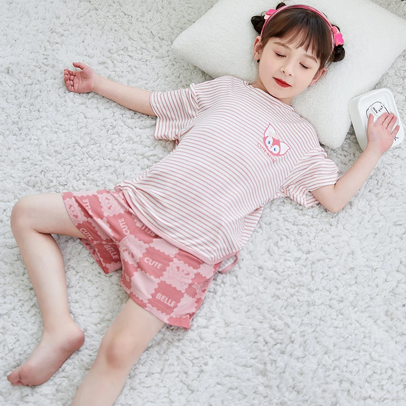 【秋秋妈专属】儿童睡衣女宝夏季莫代尔空调家居服夏款女孩夏天套装