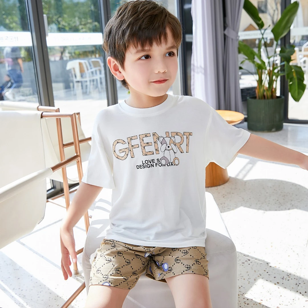 【秋秋妈专属】儿童睡衣夏季薄款冰丝空调家居服夏款男孩夏天套装