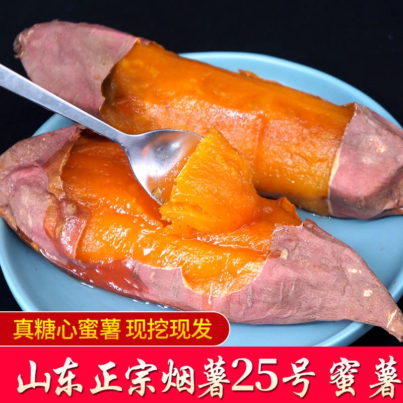 贾家沟地瓜  软糯香甜 5斤包邮 2.5两至7.5两的果  烟薯25