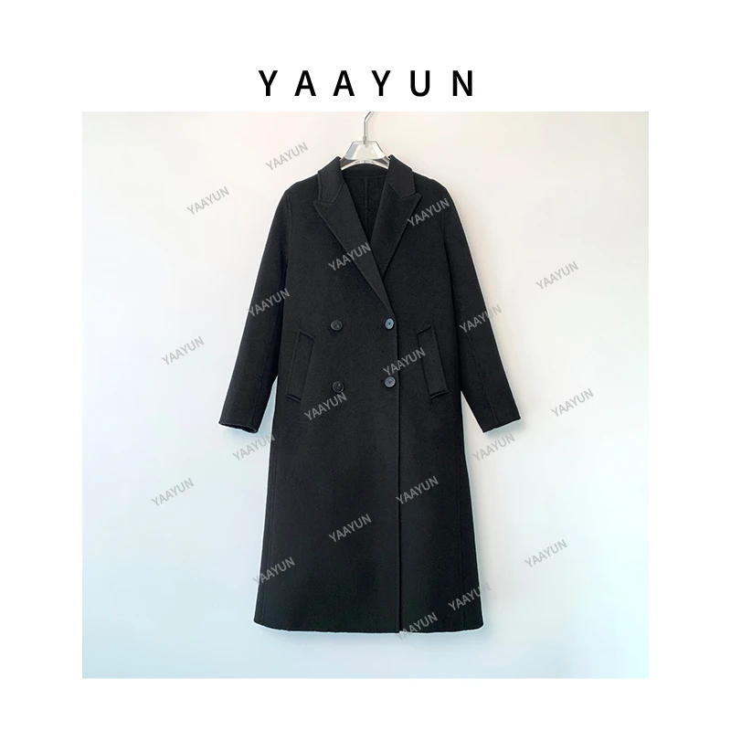 娅芸YAAYUN 【娘娘款】休闲宽松中长款女士双面羊毛大衣729百搭气质