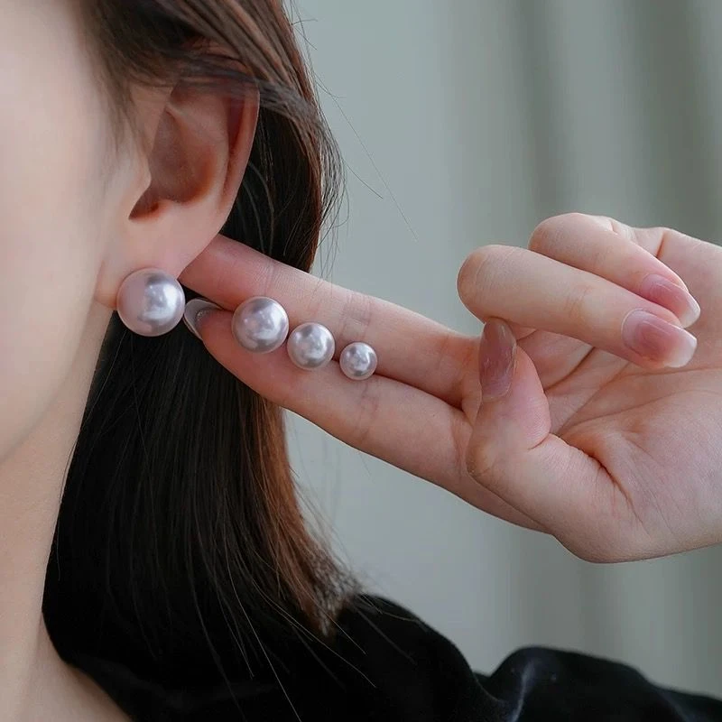 铜合金耳饰 曼塔玫瑰色珠珠耳钉女2025新款爆款高级感耳环耳饰