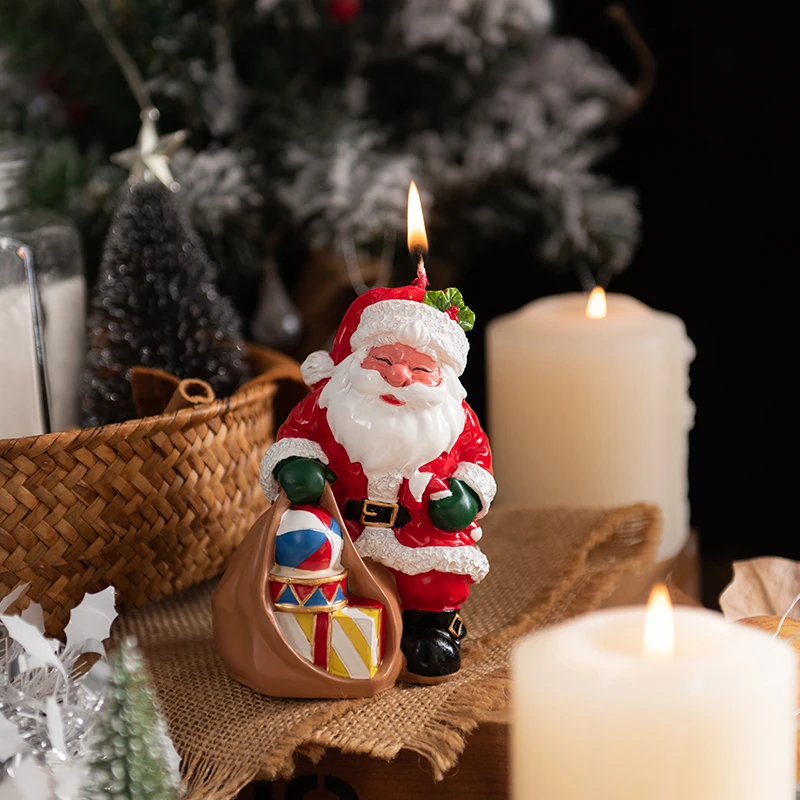 charming圣诞节礼物 平安夜装饰圣诞老人蜡烛