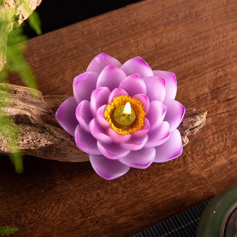 荷花蜡烛仿真莲花蜡烛 供佛蜡烛家用 佛前供灯