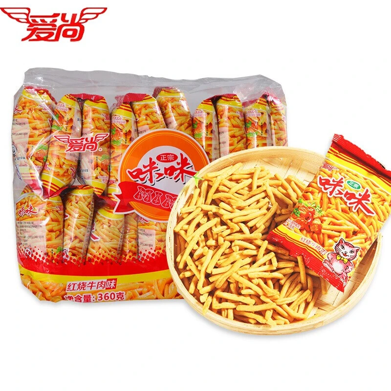 爱尚咪咪虾味条蟹味粒怀旧膨化食品网红小吃解馋零食大礼包休闲食