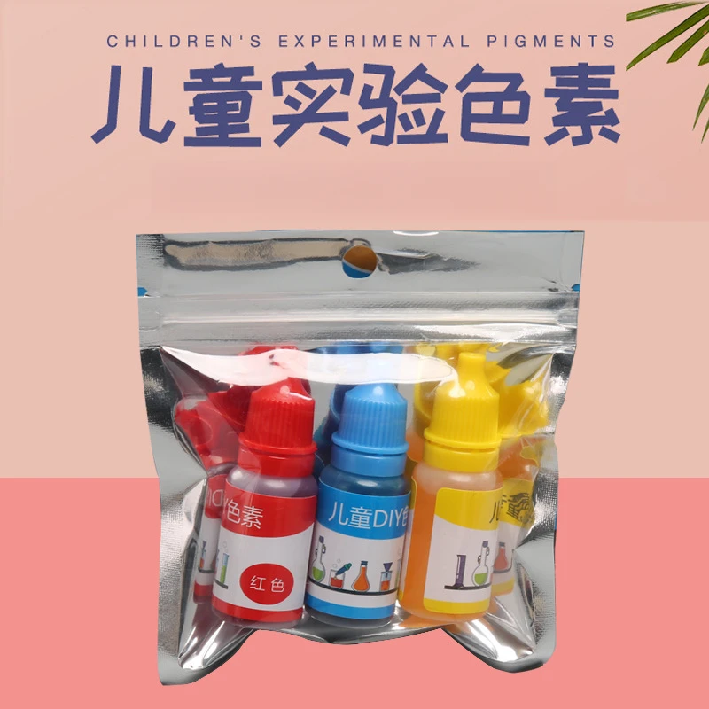 孩子科学实验色素颜料试验水油橡皮泥史莱姆水晶泥调色一起探科学