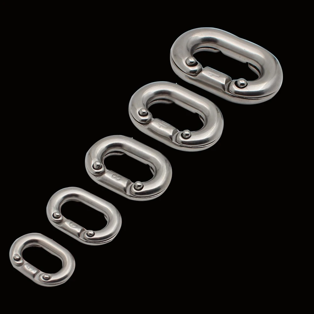 316不锈钢双抱扣卸扣万能型链条卡扣连接环连接器锁扣快速连接扣