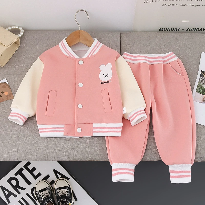 女童棒球衫春装2儿童衣服女孩秋季婴儿小童装1岁女宝宝春秋套装