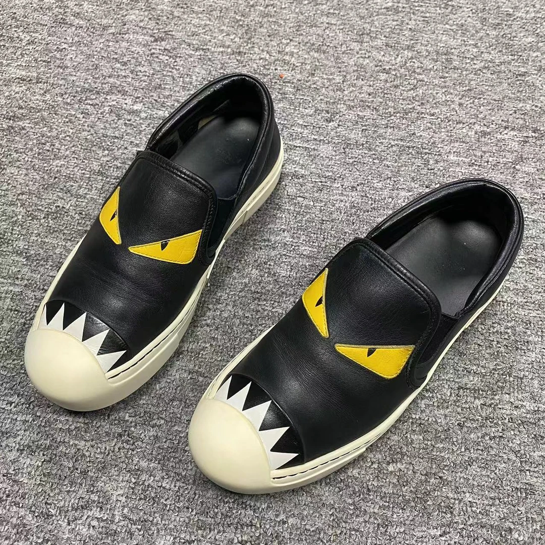FENDI/芬迪35码/仔仔女鞋折扣 黑色怪兽休闲时尚潮流低帮板鞋505