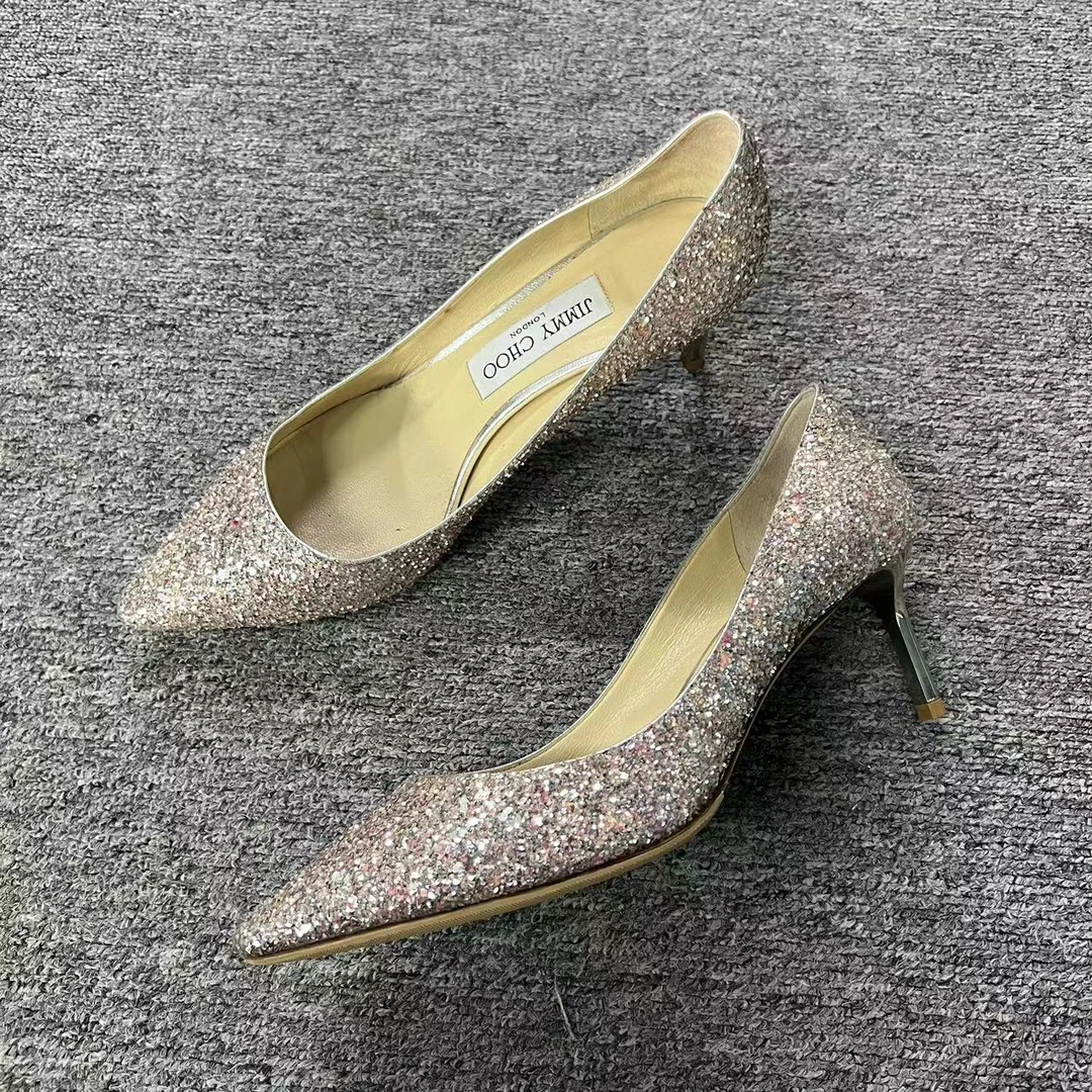 JIMMY CHOO/吉米周仔仔女鞋折扣 粉色尖头高跟鞋6cm37码482
