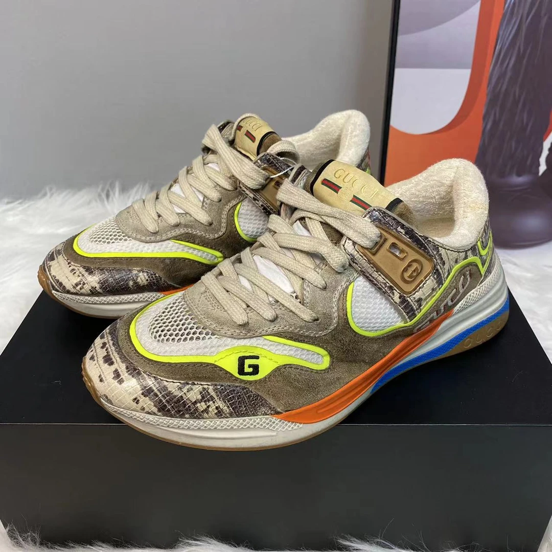GUCCI/古驰【仔仔女鞋折扣】棕色脏脏老爹鞋 37.5欧码 442
