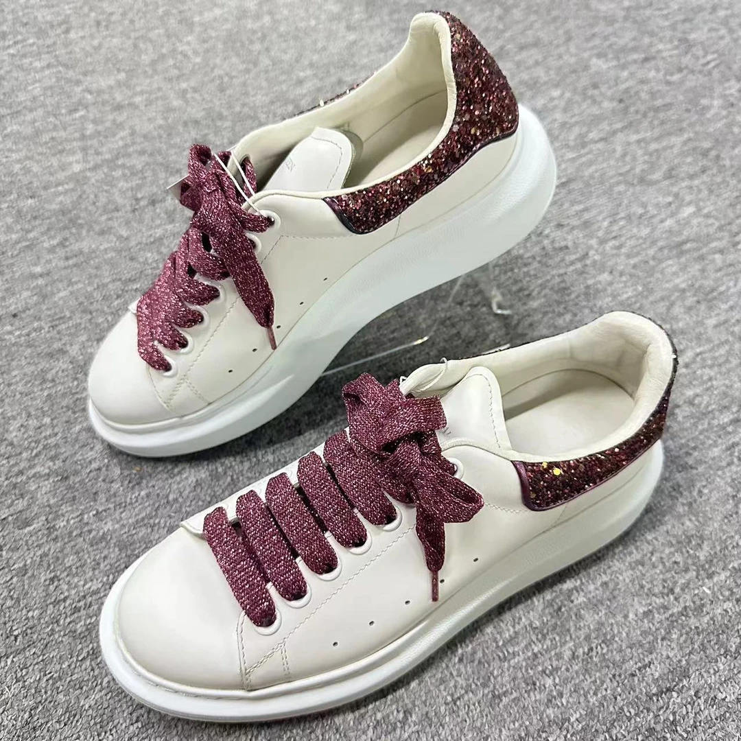 麦昆仔仔折扣 白色低帮时尚百搭粉色尾板鞋39码bjm007