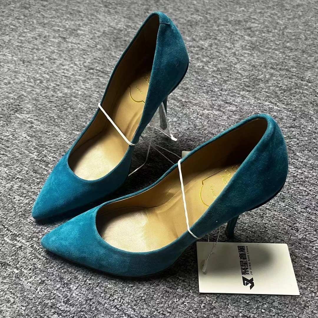 Roger Vivier/罗杰·维威耶35码/仔仔/蓝色尖头时尚潮流高跟鞋1400