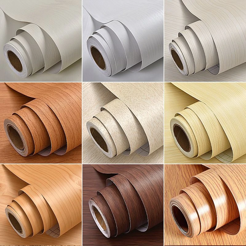 龙抬头家具翻新门衣柜贴木纹贴纸桌台面橱柜自粘墙纸防水装饰壁纸