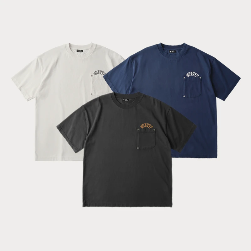 实年服工ST070促生产印花短袖圆领T恤男夏季休闲宽松国潮半袖上衣