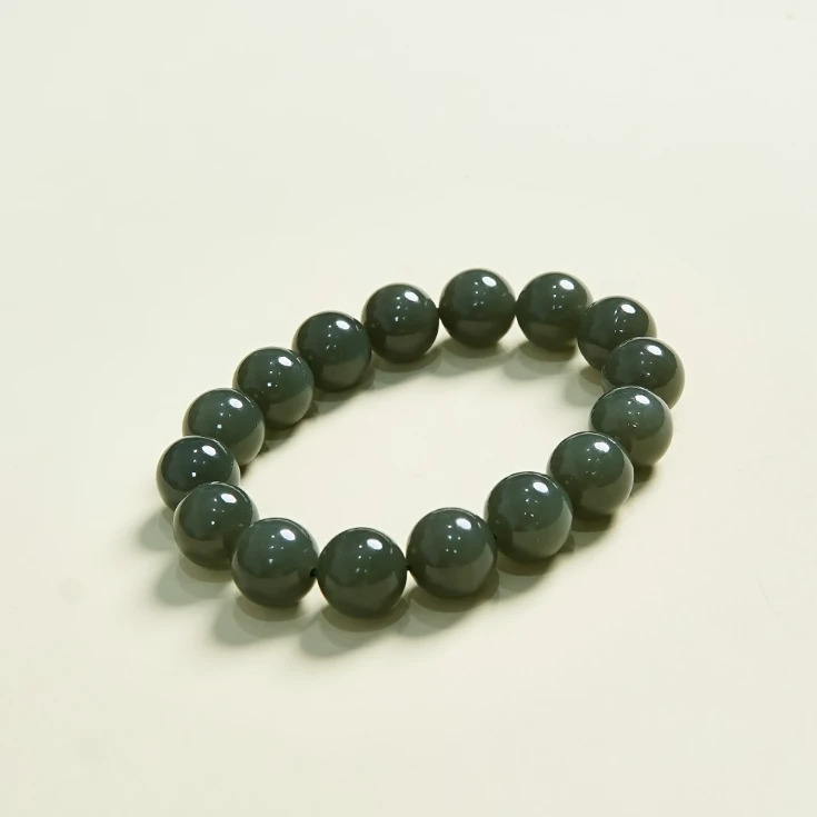 菲菲珠宝好*和田玉单圈手串-圆珠约12mm