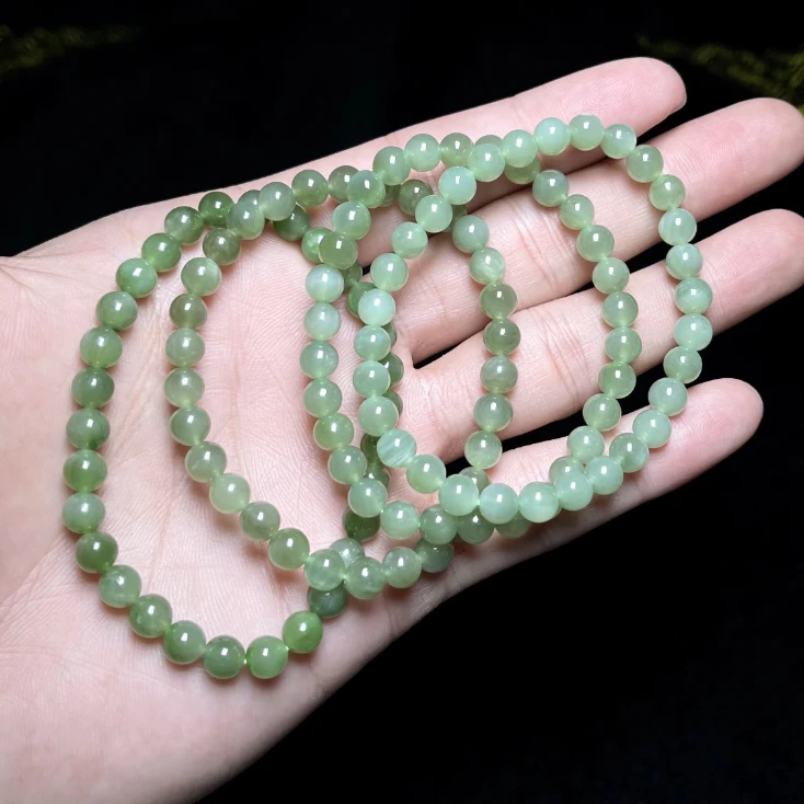 菲菲珠宝好*碧玉单圈手串圆珠约6mm-多样性发一