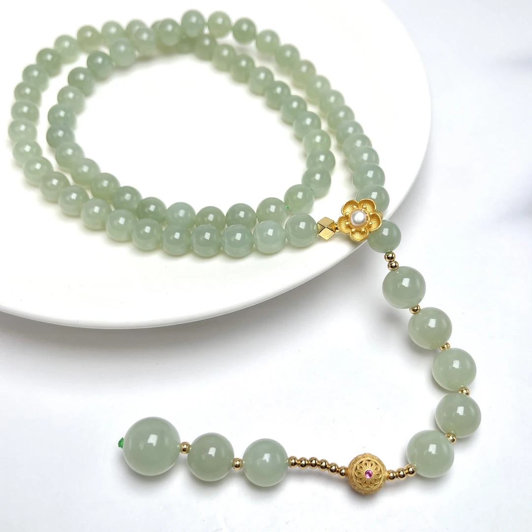 菲菲珠宝好*46114和田玉项链约8mm