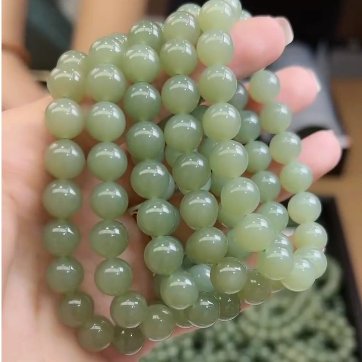 菲菲珠宝好*39658和田玉圆珠约10mm手串/多样性发一