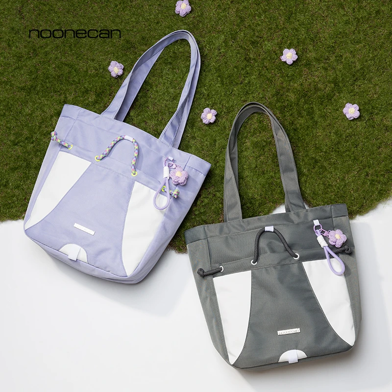 COMBACK新款撞色百搭休闲单肩包简约大容量托特包女大学生包包