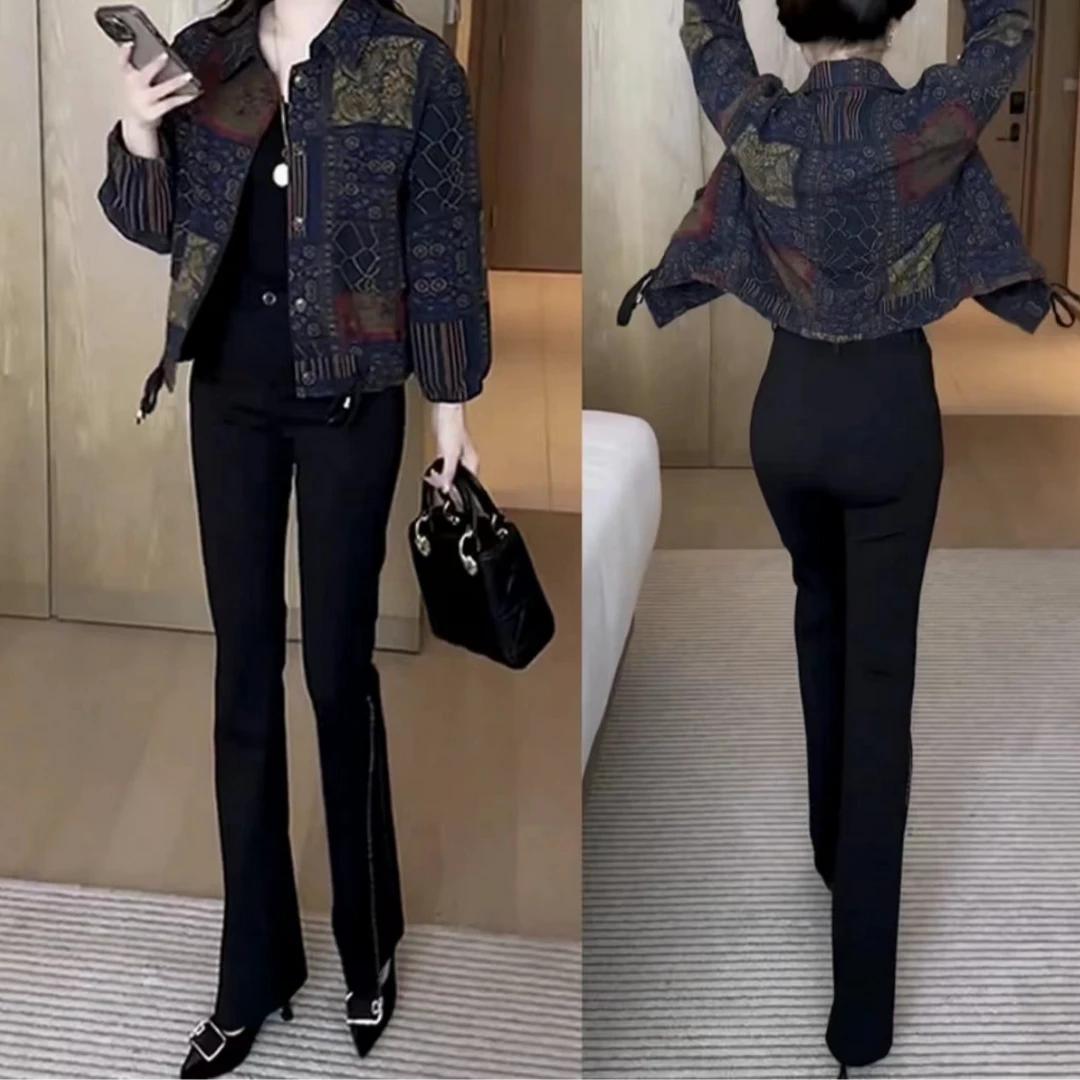 2024新款时尚百搭洋气短外套气质减龄长袖显瘦