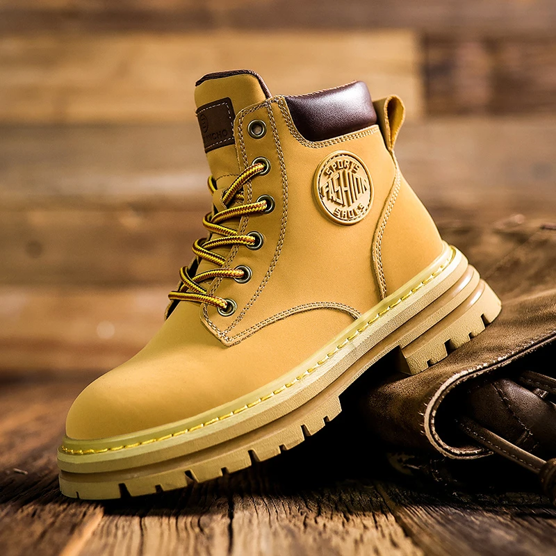 摩蓓男鞋秋冬真皮牛皮马丁靴