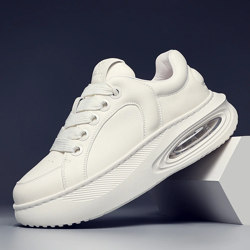 摩蓓男鞋秋冬新款头层牛皮气垫防滑运动鞋时尚休闲鞋潮流百搭男鞋