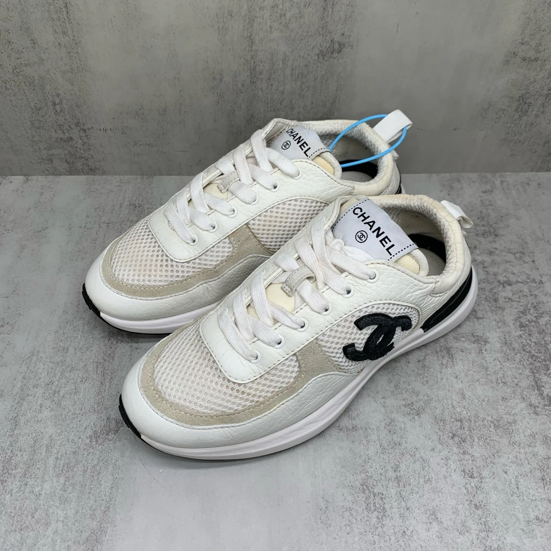 Chanel 香奈儿 黑白徽标运动鞋/35码/98新/JZ778/市场价10000